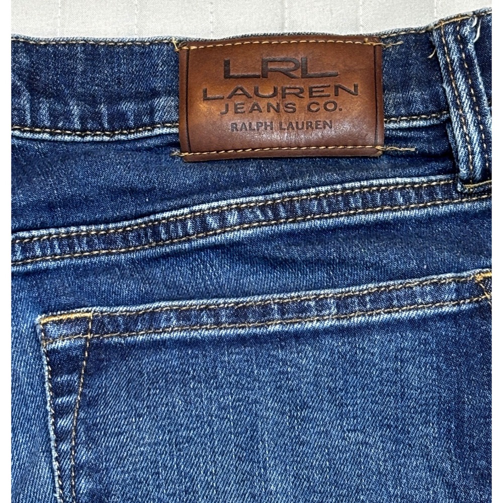 Lauren Ralph Lauren Jeans Womens 10 Dark Wash Raw Hem Bootcut Stretch Denim - Picture 4 of 11